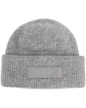 Jacquemus Cap Grosgrain Alpaca Wool Hat - Gray