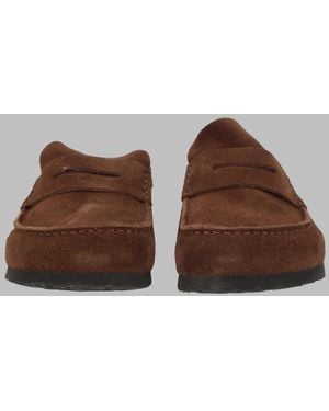 Birkenstock Sabot Naples Wrapped Suede Leather Sandal - Brown