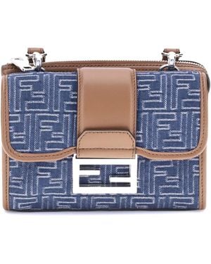 Fendi Baguette Denim Shoulder Bag - Blue