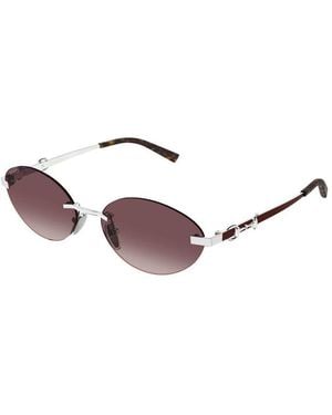 Gucci Sunglasses Oval Rimless, - Frame And Gradient Lens Gg2051S003 - Red