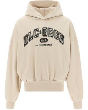 Dolce & Gabbana Dolce & Gabbana Logo Print Hoodie - Natural