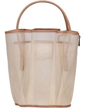 La Milanesa Afa Mesh Handbag Ivory Color - White
