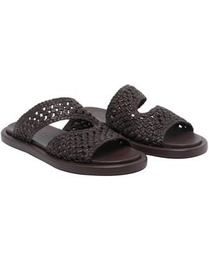 Poeve Sandals Calf Leather/Rubber Sole - Black