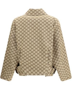 Gucci Gg Canvas Bomber Jacket - Natural