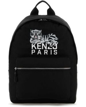 KENZO Fabric Happy Tiger Backpack - Black