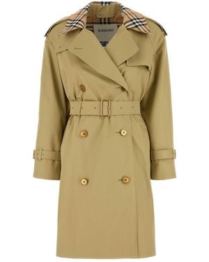 Burberry Sage Gabardine Castleford Trench Coat - Green