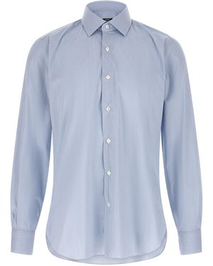 Barba Napoli Poplin Shirt - Blue