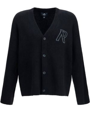 Represent Buttoned V-Neck Cardigan - Blue