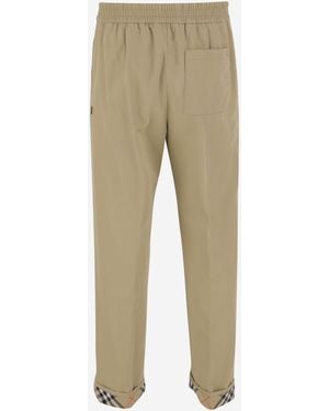 Burberry Cotton Pants Pants - Natural