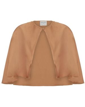 forte_forte Satin Envers Cape Acetate Coat - Natural