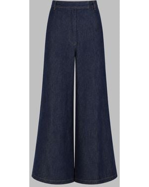 Dries Van Noten Wide-Leg Penn Jeans Cotton Pants - Blue