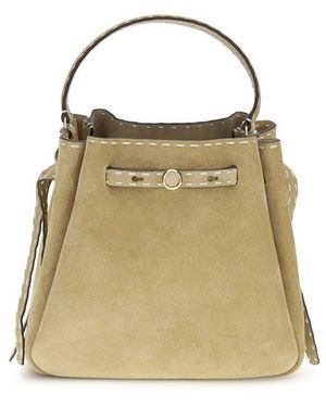 Tory Burch Beige Calf Leather Bos Taurus Backet Bag - Natural