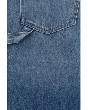 7 For All Mankind Shorts Wide-Leg Cotton Bermuda - Blue