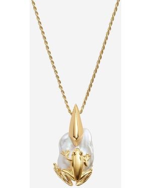 Bottega Veneta Necklace Frog With Pearl, Sterling - Metallic