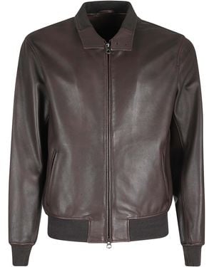 Stewart Jeef Washed Nappa Sfoderato Pelle Giubbotto - Gray