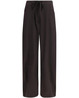 Ella Barrel-Leg Trousers With Drawstring - Black
