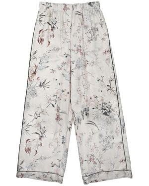 Dior Dior Printed Silk Trousers - Grey