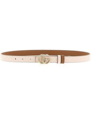 Gucci Calfskin Thin Belt - White