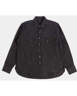 TAIGA TAKAHASHI Chemise Cowboy En Lyocell Et Coton Anthracite Shirt - Black