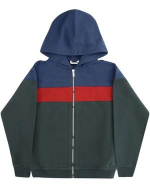 Gucci Web Stripe Hooded Sweatshirt For Boy Cotton Sweatshirts - Blue