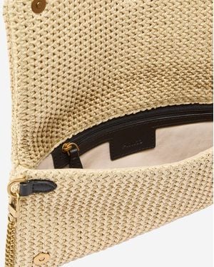 Pinko Shoulder Bag Raffia And Leather - Natural
