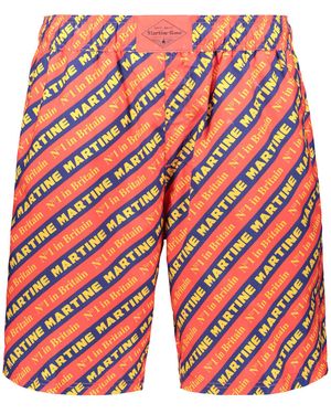 Martine Rose Logo Print Swim Shorts - Red