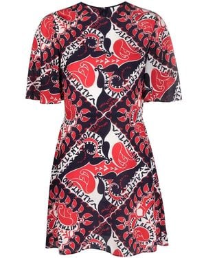 Valentino Archive Manifesto A-Line Dress - Red