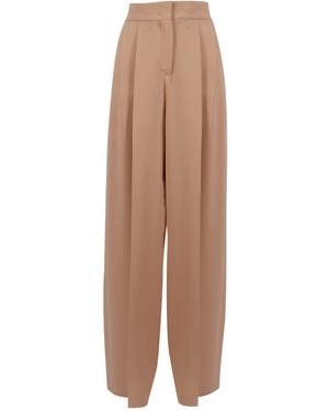 Alberta Ferretti Cady Stretch Wide Leg Trousers - Natural