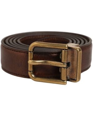 Dolce & Gabbana Leather Tone Metal Buckle Belt Calf - Brown