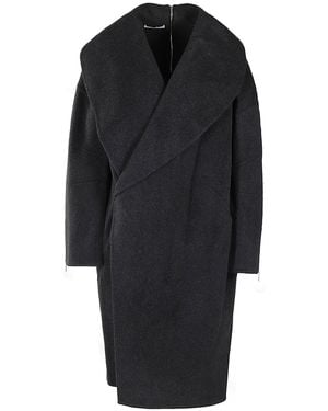 Helmut Lang Wool Cocoon Raincoat - Black