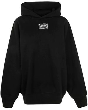 Jean Paul Gaultier Cotton Oversized Hoodie With "Lace Label" Transfer - Black