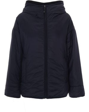 Max Mara Quilted Hooded Puffer Jacket - Blue