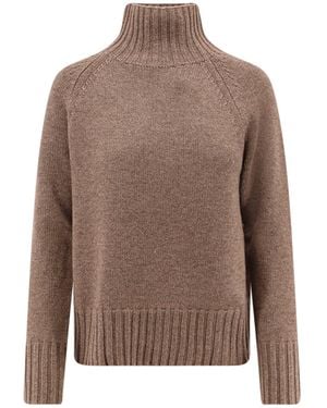 Max Mara Mantova Turtleneck Wool And Cashmere Jumper - Brown