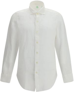 Finamore 1925 Tokyo Slim Fit Sports Shirt - White