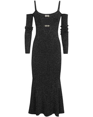 Versace Jeans Couture Ribbed Knit Dress - Black
