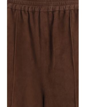 Fabiana Filippi Suede Trousers Ebano - Brown