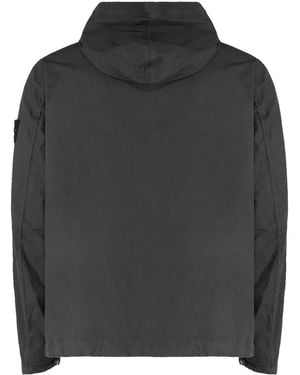 Stone Island Field Jacket With Hood - Black