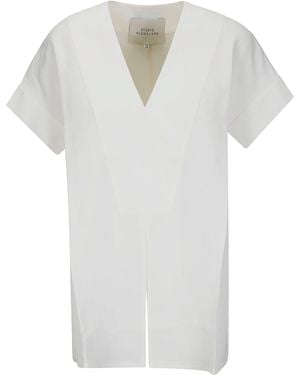 Studio Nicholson Short Sleeve V Neck Top - White
