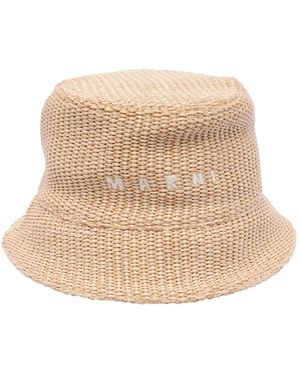 Marni Logo Bucket Hat - Natural