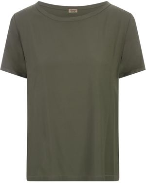 HER SHIRT HER DRESS Military Opaque Silk T-Shirt - Green