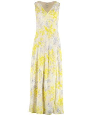 Calvin Klein Midi Viscose Dress - Yellow
