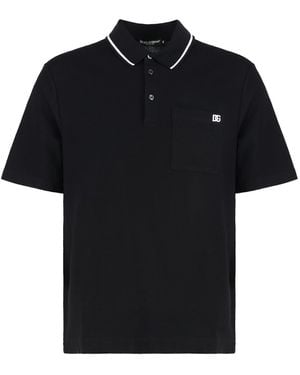 Dolce & Gabbana Cotton-Piqué Polo Shirt - Black
