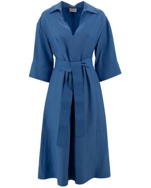 P.A.R.O.S.H. Midi Shirt Dress - Blue