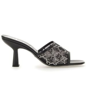 Gucci Gg Crystals Mules - Grey