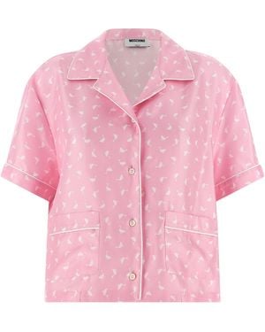 Moschino Oversized Printed Shirt - Pink