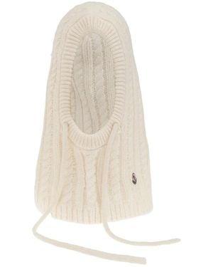 Moncler Beanie Hat Cable-Knit Alpaca - White