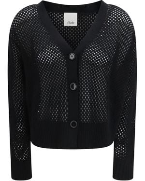 Allude V-Neck Buttoned Cardigan - Black