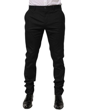 Dolce & Gabbana Cotton Formal Dress Trouser Trousers Co+04+Pa+Se - Black