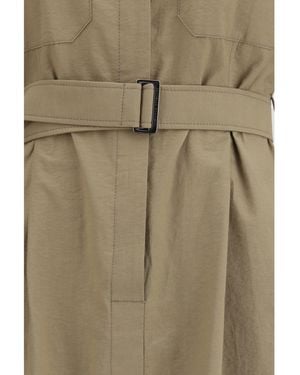 Brunello Cucinelli Pocket Belted Midi Dress - Natural