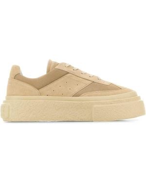 MM6 by Maison Martin Margiela Two-Tone Suede And Mesh Gambetta Trainers - Natural